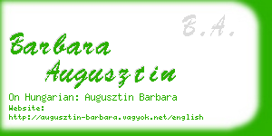 barbara augusztin business card